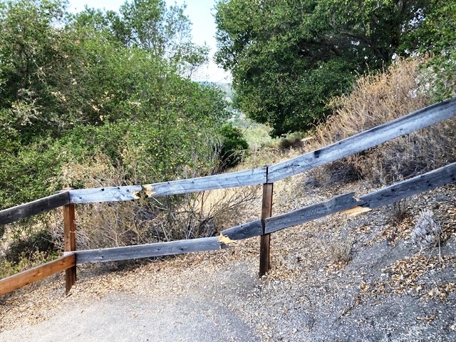 Broken boards at the top switchback of the ALPS Trail.